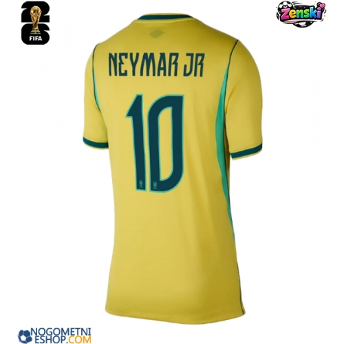 Ženski Nogometni dresi Brazilija Neymar Jr #10 Domači SP 2026 Kratek Rokav
